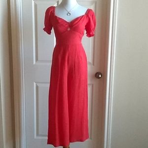 NWT MINKPINK puff sleeve twisted knot jumpsuit XS